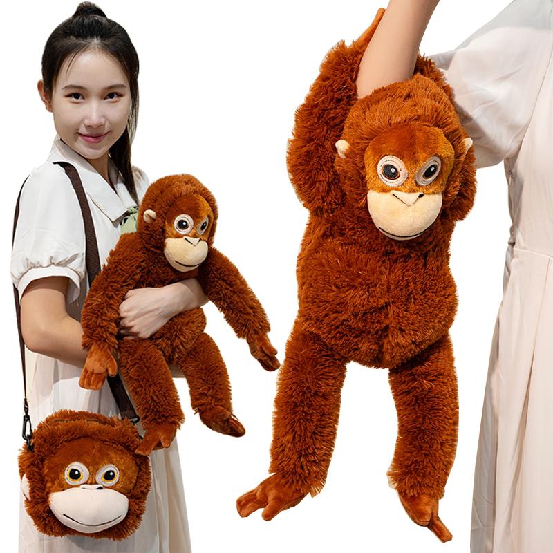 1Pc 60cm Popular Monkey Plush Toys Fluffy Monkey Dolls Hangable Gorilla Plushie Toy Funny Monkey Backpack Kids Birthday Gift