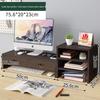 Dual-Layer Desktop Monitor Stand with Drawers