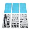 3 Set Nail Art Stamping Plates Stainless Steel Protective Blue Film Different Patterns Fingernails T