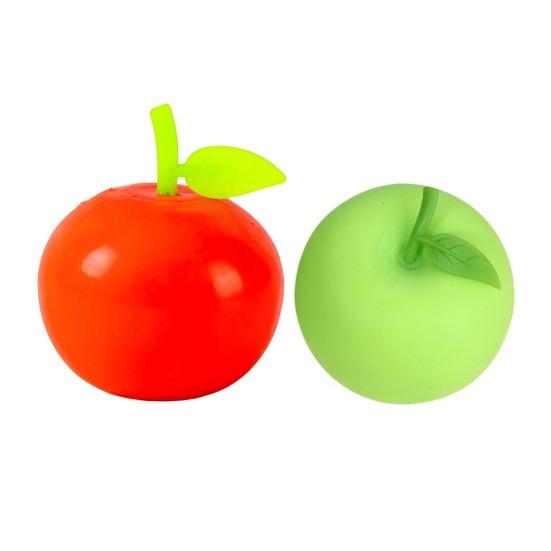Simulated Red Fruit Squeeze Toy, Anxiety Relief Green Fruit Stress Ball, Focus Aid Relaxation Fruit Sensory Fidget Toy, Decompression Gadget
