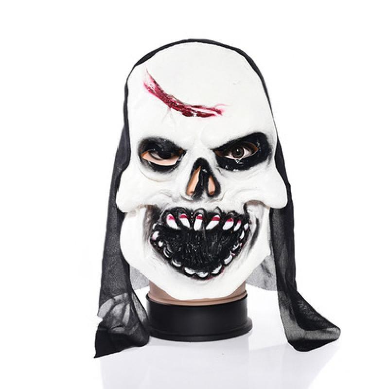 Horror Skeleton Ghost Mask Headwear Halloween Masquerade Costume Latex Props