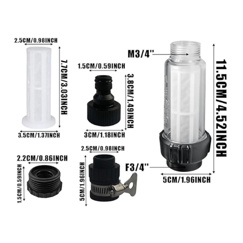 Water Filter Garden Hose 3/4 Inch Water Pre-Filter Water Filter Set