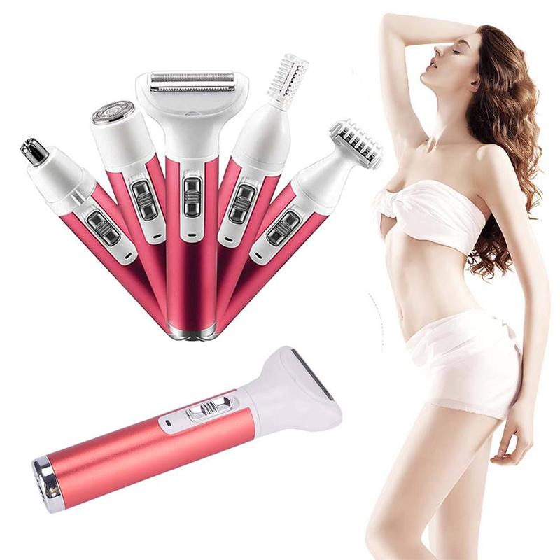 5 in 1 Electric Hair Remover USB Rechargeable Lady Shaver Nose Facial Eyebrow Face Body Trimmer Razor