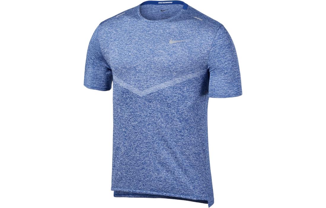 Nike Running T Shirts Men s Blue Crew Neck Moderate Straight Fit CZ9185-482 S