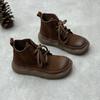 Vintage Literarische Lederstiefel Kopf Rindslederstiefel