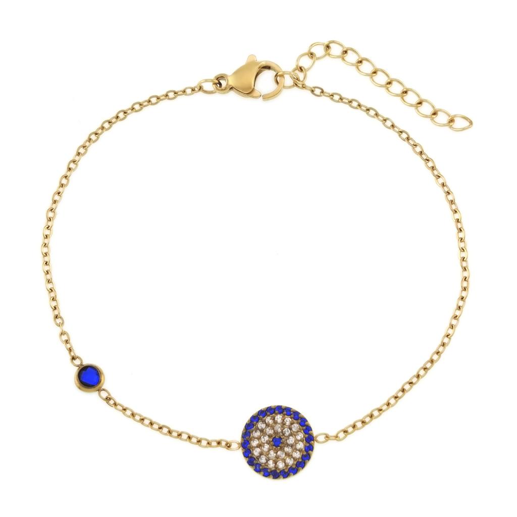 Evil Eye Circle Blue Eye Bracelet for Women Geometric Korean Style  Jewelry Supply