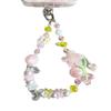 Handmade Fresh Flower Crystal Beaded Phone Wrist Lanyard & Keychain