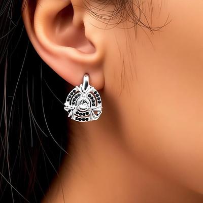 Schwarz-weiße Design-Schmuck-Tropfenohrringe für Frauen