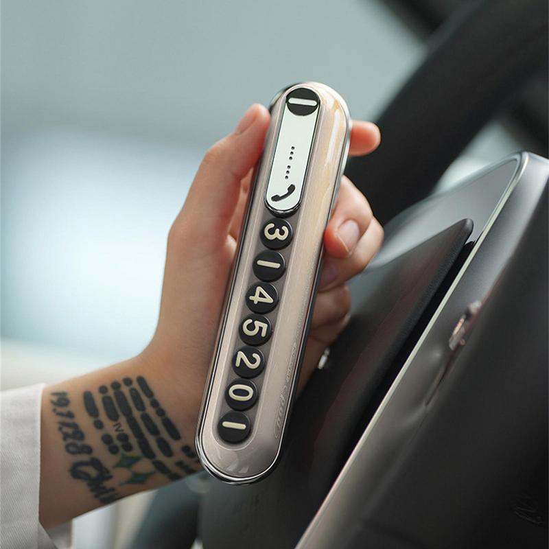Temporary Parking Number Plate Temporary Telephone Number Plate Noctilucous Display Waterproof Sign For Car Dashboard Family