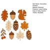 Indoor Outdoor Garden Decor Fall Wooden Garland Decor, Rustic Autumn Hanging Ornament with Squirrel Tactile Wall Art Maple Leaf Pinecone, Harvest