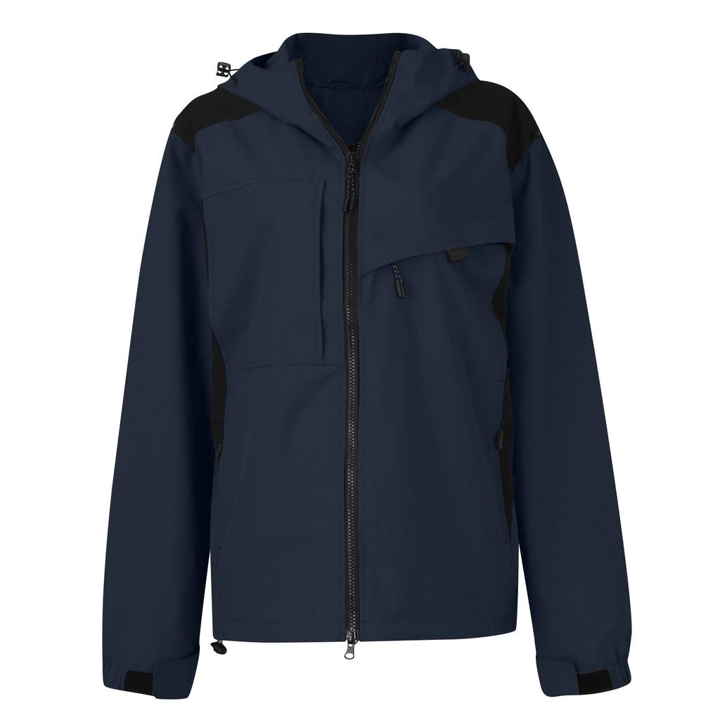 Women's Solid-color Hooded Long-sleeved Windbreaker, Mountaineering Sports Windbreaker, Jacket And Top