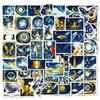 56 Fantasy Starry Sky Blue And Gold Stickers Universe Steampunk Style Creative Retro Fantasy Decorative Stickers