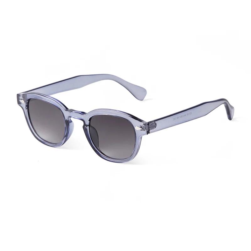 Lunettes de Soleil Rondes Bleues Transparentes Mode UV400 Rétro Rivet Écaille Carré Petit Lunettes de Soleil pour Femmes Hommes