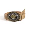 "European and American Women's Retro Turquoise Embossed Belt - Western Style Fashion Accessory"
