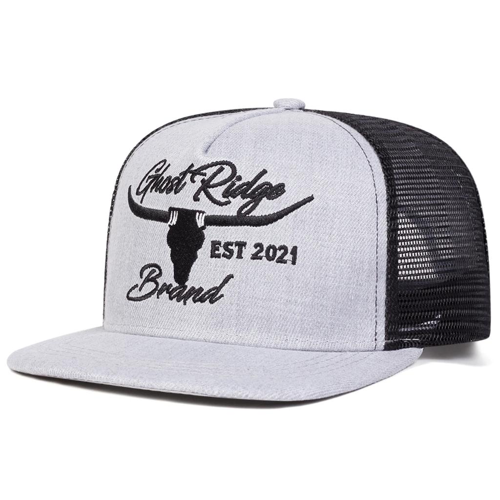 Unisex Bullhead Embroidery Hip-hop Net Hats Spring Summer Outdoor Adjustable Casual Baseball Caps Trucker Caps Sunscreen Hats