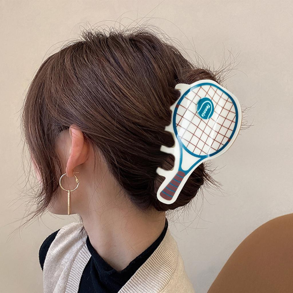 Creative Tennis Racket Hair Clip Non Slip Grip Sports Theme Hair Accessory For Women Girls Daily Use