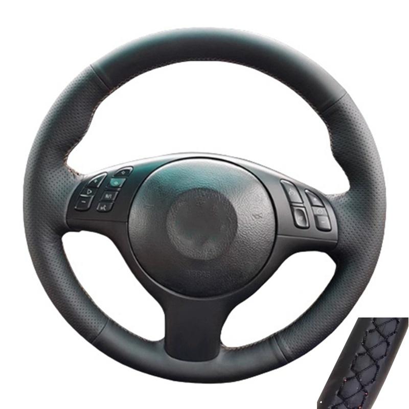 Hand Stitched Microfibre Leather Car Steering Wheel Cover For BMW E46 E39 330i 540i 525i 530i 330Ci M3 2001 2002 2003