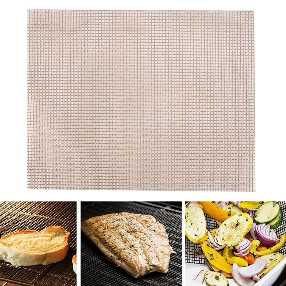 Reusable Non  sticky BBQ Grill Roast Mat Pad Cooking Baking  Outdoor Picnic Fry Cooking (Brown)