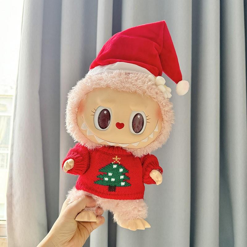 Non-Toxic Labubu Clothes Outfit Accessories For 38Cm Labubu Mokoko Winter Sweater Tweed Coat Set Dolls Clothing Accessories Ropa Labubu