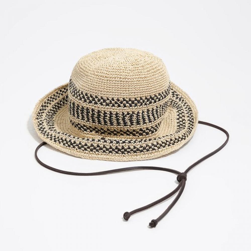 

Шляпа Bimba Y Lola из натуральной и черной бумажной рафии Бежевая B265aih007beb Beige/M