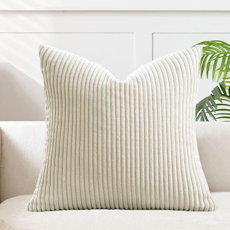 2 Pack Corduroy Pillow Covers, Soft Textured Fabric, Double-Sided Design with Zipper Closure,Suitable for Sofa, Bed, Living Room,Home Decoration