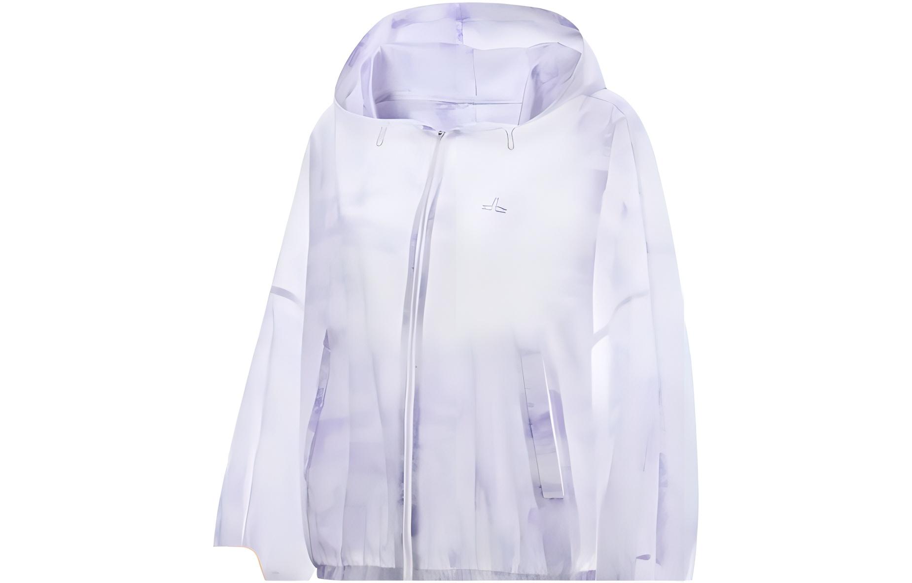 Li Ning Fitness Series Trench Coats Women s Pink Purple Hooded Moderate AFDT544-2 M