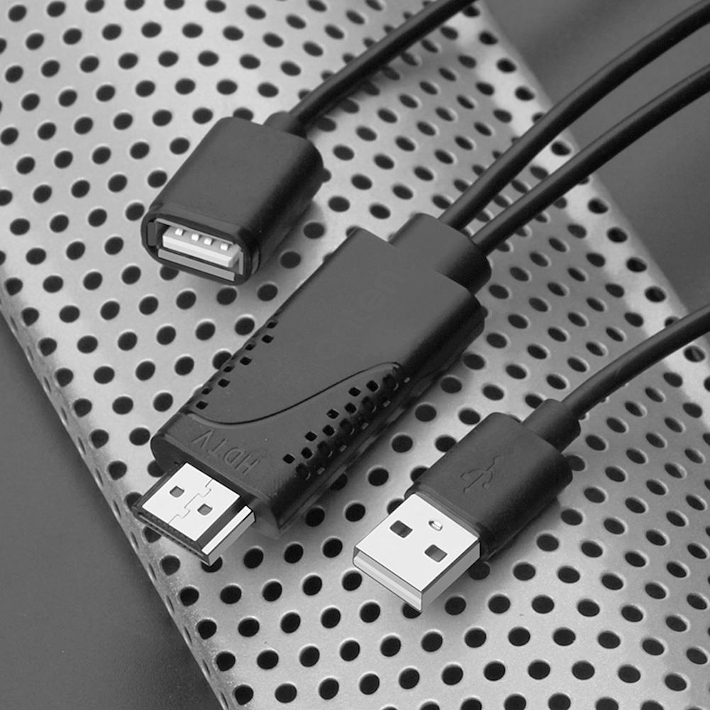 2 In 1 Wire Dongle Plug and Play 1080P HD USB Male To HDTV Male 1080P HDTV Mirroring Cable for iPhone Samsung Galaxy