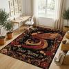 Dragon Phoenix Theme Crystal Velvet Rug Personalized Custom Name Text Soft Floor Mat Home Decor