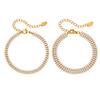 Fashion Anti Tarnish Stainless Steel 18K Gold Plated Bracelet Jewelry Sparkling Cubic Zircon Tennis Chain Bracelets for Women