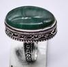 Green Moss Agate Natural Gemstone Antique Silver Ring US Size-8.5 R 5124