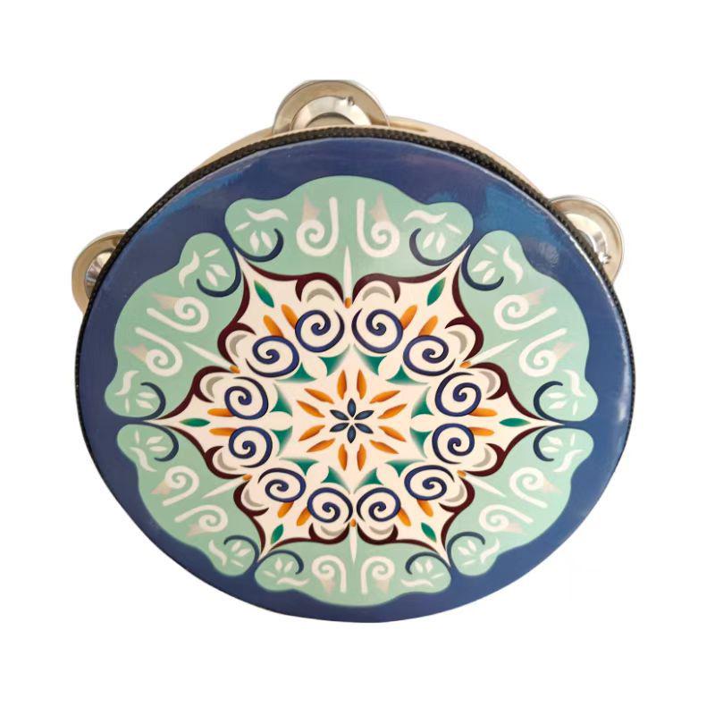 Children's Professional Percussion Instrument: 6, 7, 8 Inch Hand Drum, Jingle Tambourine for Dance & Exam
