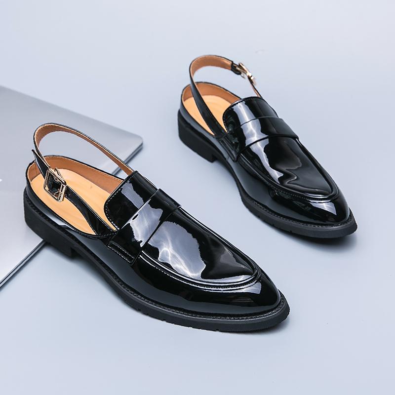 Fashion 2025 New Fashion Men Patent Leather Loafers British Style Male Casual Leather Shoe Luxury Design Slippers Summer Versatile Shoes