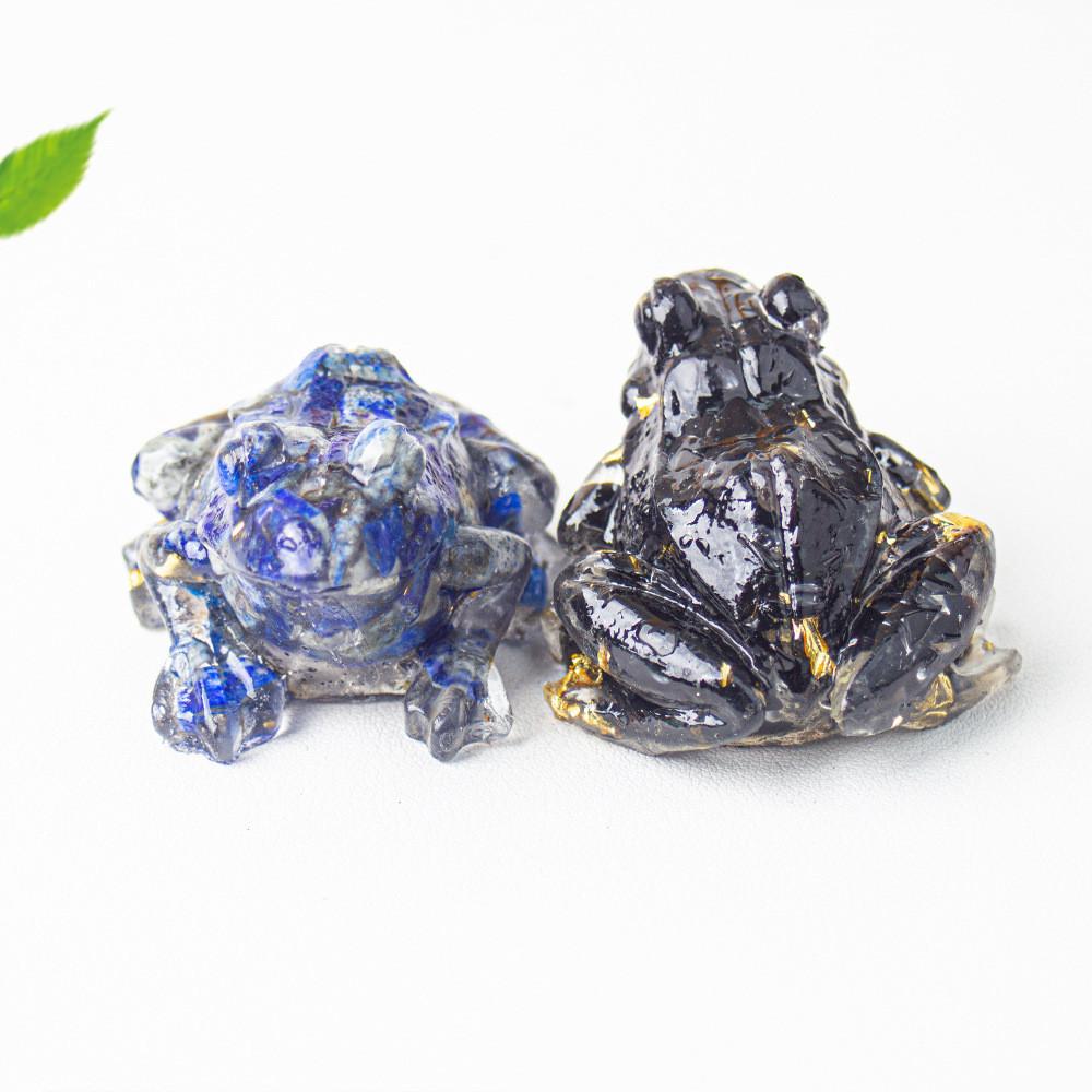 Crystal Resin Frog Aquarium Decor With Cute Design For Office Desk And Gift