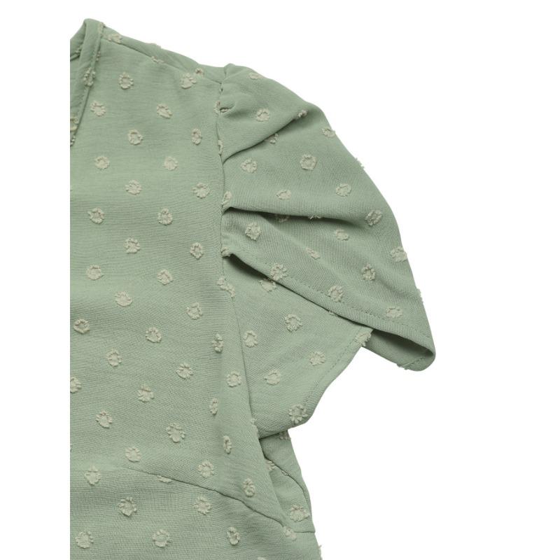 Women's Summer New Petal Short Sleeve Jacquard Pullover Shirt Top