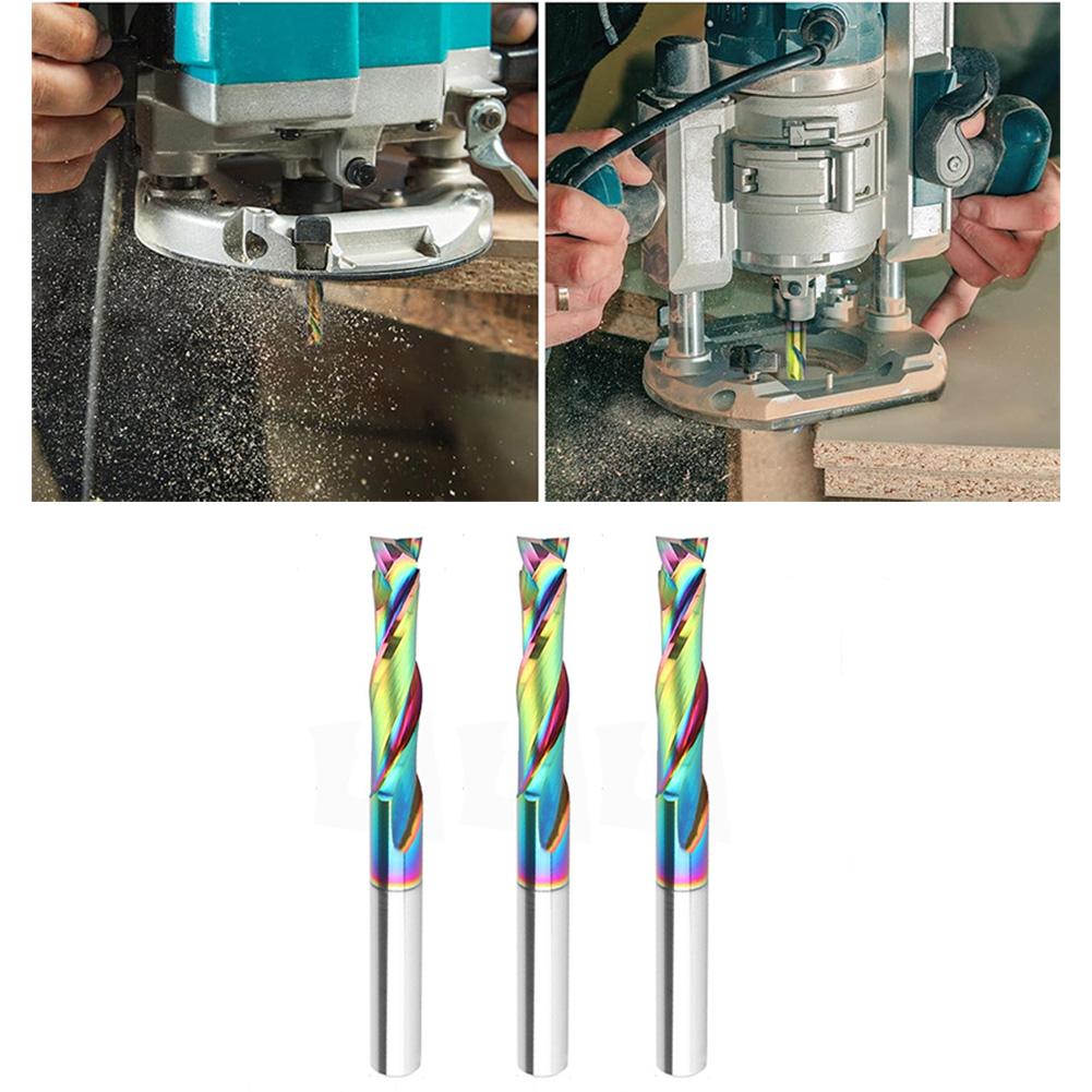 Double-flute Cutter Carbide Router Bit For Woodworking 60mm Multi-functional Engraving Tool Sharpness Retention