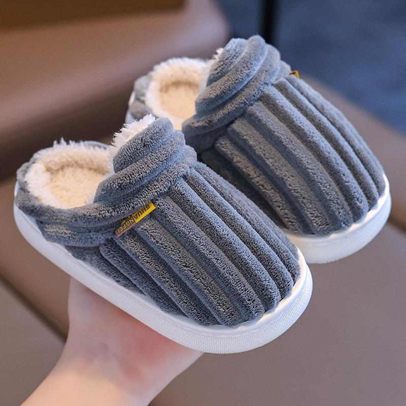 22-45 Children's Cotton Slippers Winter Boys' Baby Bag Heel, Warm Indoor Home Furnishings Children's Women's Cotton Shoes Hairy Shoes