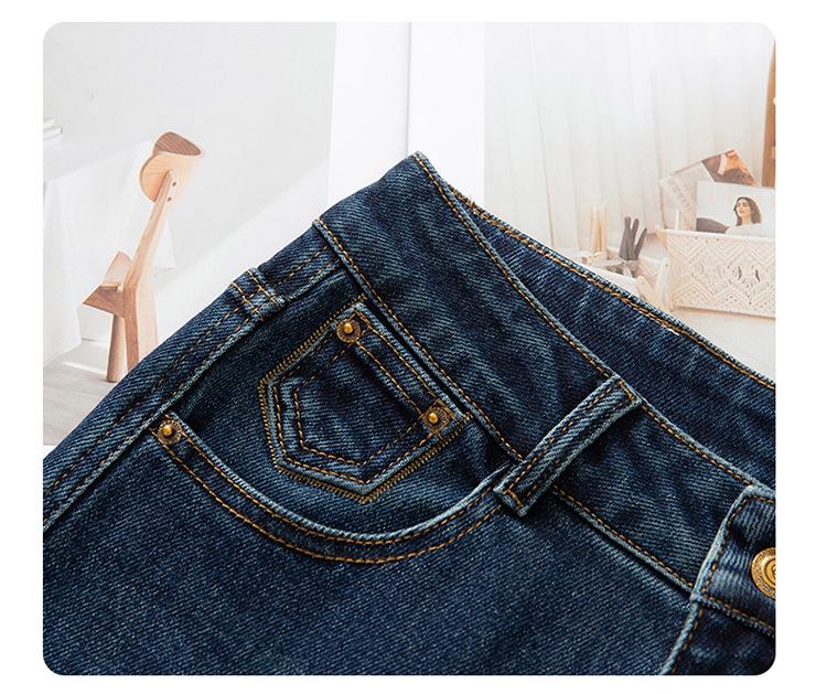 Autumn 2025 Women's Retro Blue High-Waist Wide-Leg Jeans, Slim Fit and Straight-Leg for Pear Shapes