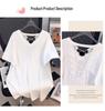 Plus Size V-Neck Loose Mid-Length Short-Sleeve T-Shirt for Women