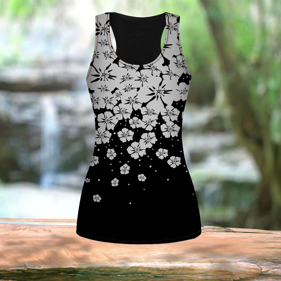 3D Φλοράλ Μοτίβο Γυναικεία Αθλητικά Τοπ Γιόγκα Γυμναστηρίου με Μοτίβο Καλοκαιρινά Αθλητικά Μπλουζάκια Αμάνικα Μεγάλα Μεγέθη