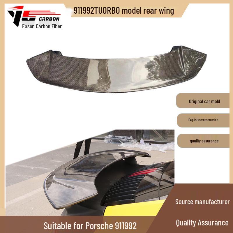 Compatible with 2019-2023 Porsche 911 (992) Turbo: Semi-Carbon Fiber Rear Wing Spoiler.