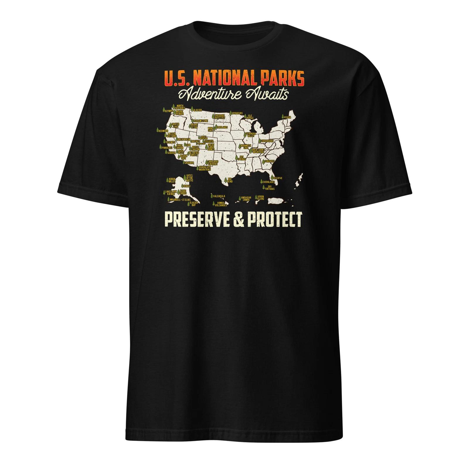

US National Parks Camping and Hiking Adventure Awaits T-Shirt Size S-3XL Gift 4XL