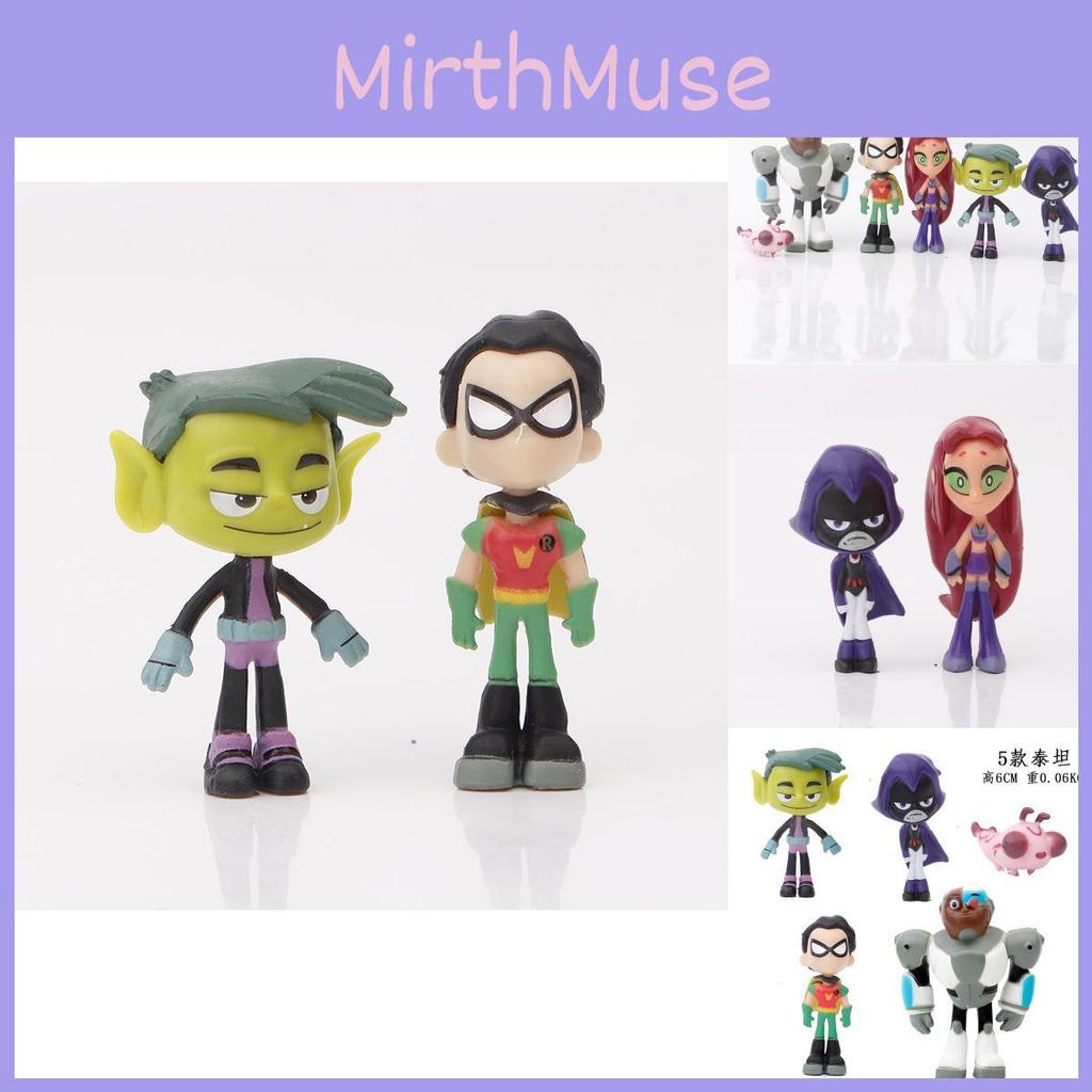 Youth Titans Action Figures Model Five Pack Dc Comics Robin Nightwing Pvc Decor