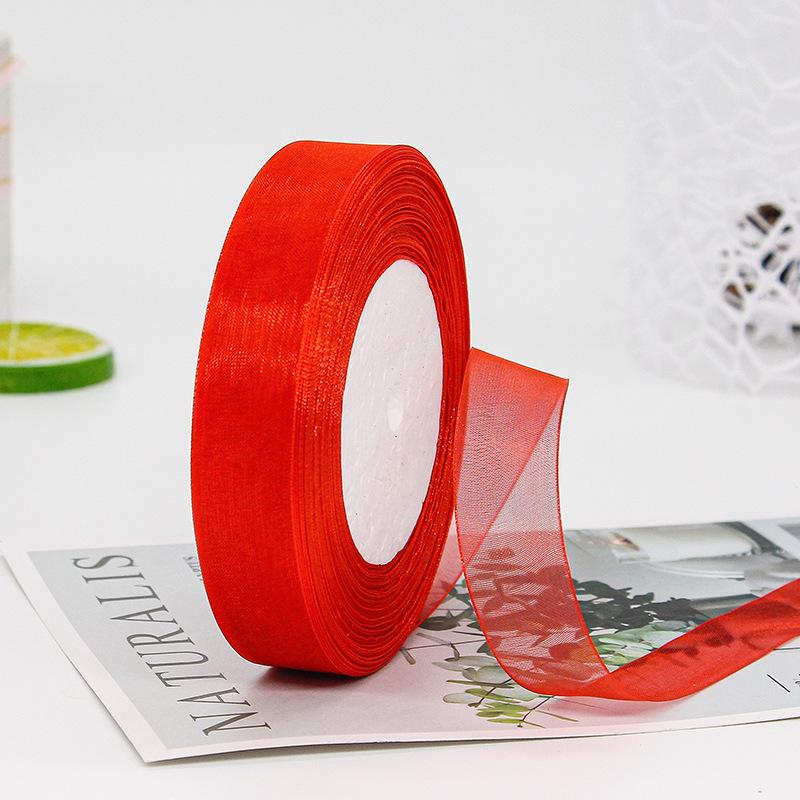 Red Chiffon Ribbon Gift Box Packaging for DIY and Cake Baking