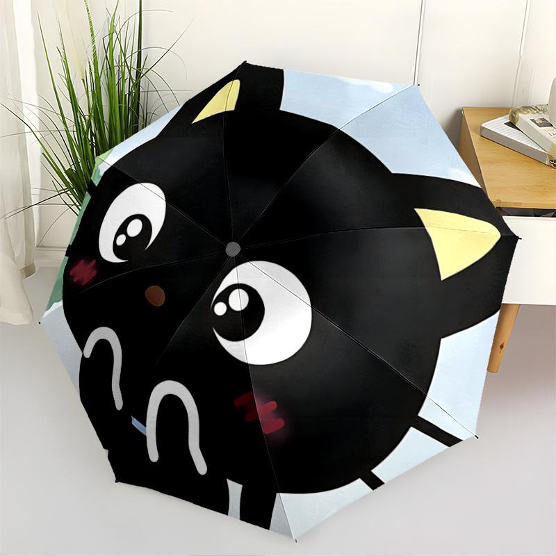 1pc Automatic Opening/Closing Umbrella with Cute Cat Print - Portable Folding Design, 8-Rib Iron Frame, Outdoor, Ideal Gift for Fans, Travelers, Daily