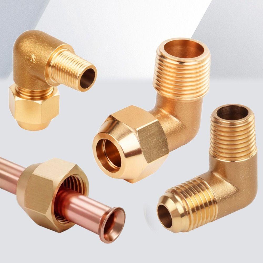 90 Degree Male Flare Fitting Male Thread Copper Tubing Easy Install Pipe Elbow  Hydraulic Line