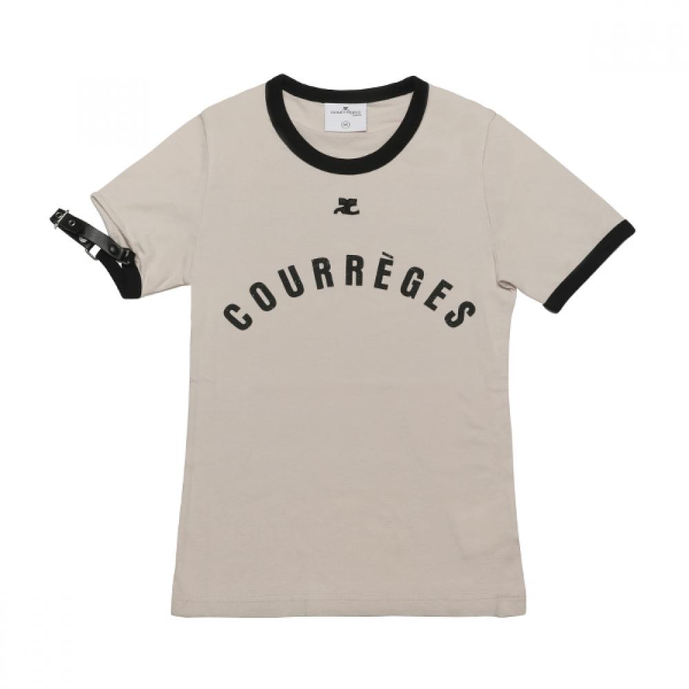 

Courage 124jtS117 JS0093 B093 Logo Print Buckle ContraSt Women S Short Sleeve Tee 124JTS117 JS0093 B093 (XS)