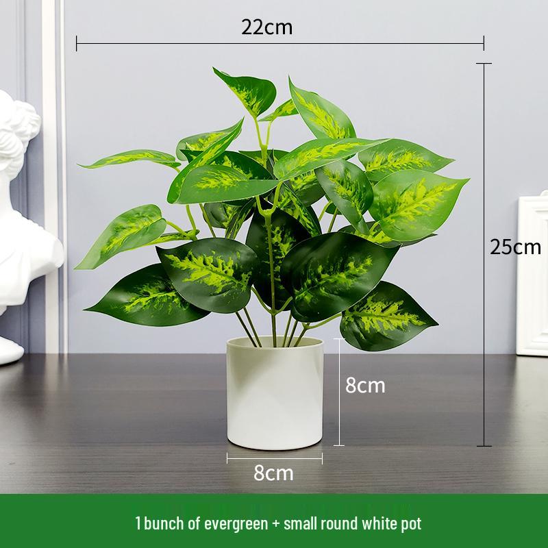 Nordic Artificial Green Plant Bonsai for Office or Home Decor - Small Indoor Potted Ornament