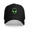 Alien Head Graphic Baseball Cap Neon Green Eyes Polyester SciFi Trucker Hat Unisex Casual