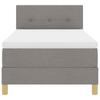 LED Box Spring Bed with Headboard Taupe 90 x 190 cm Fabric