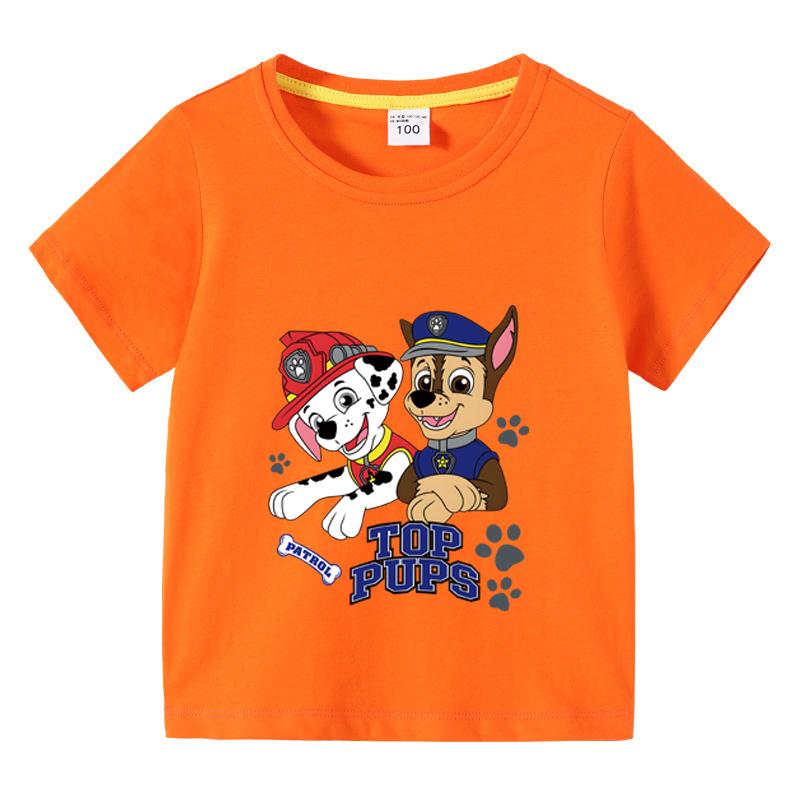 Футболка Paw Patrol для малышей летняя, одежда для девочек-подростков, хлопок, футболка для мальчиков, бутик, детские футболки 120